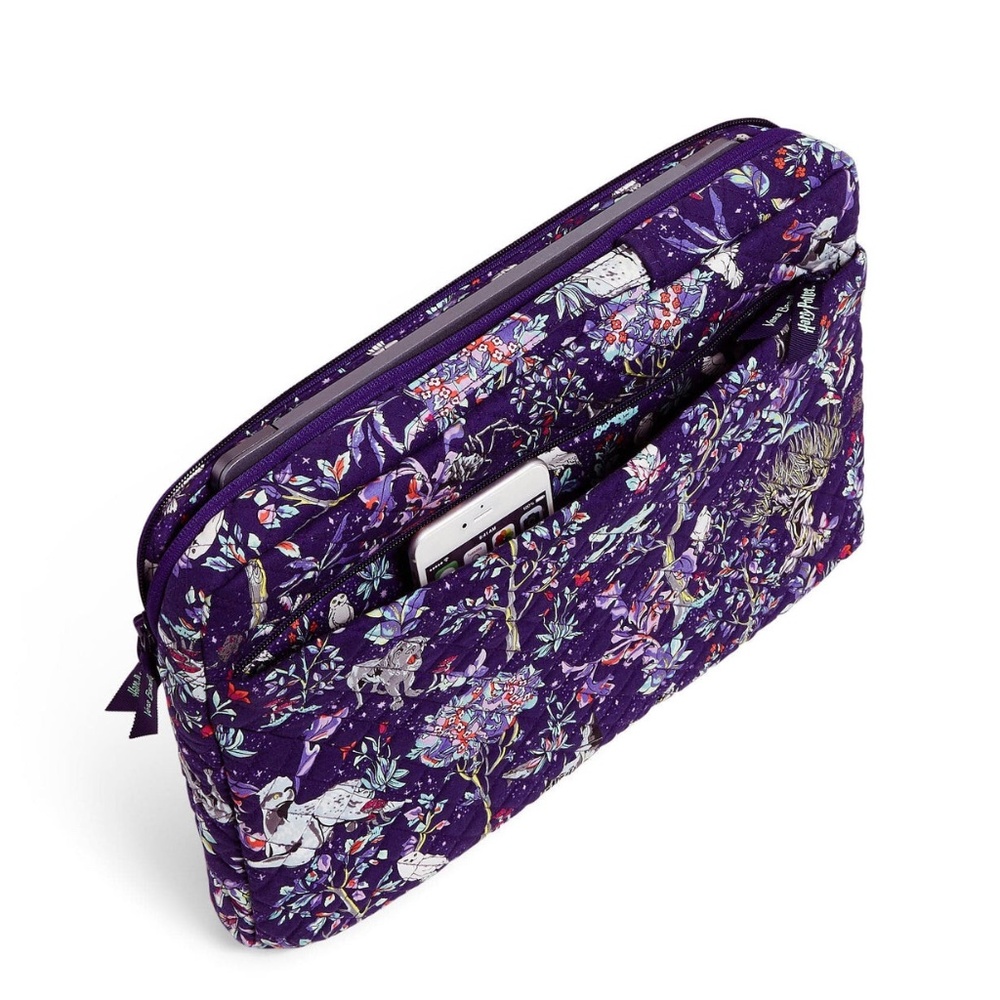 Vera Bradley Purple Quilted Travel Pouch with Floral Print